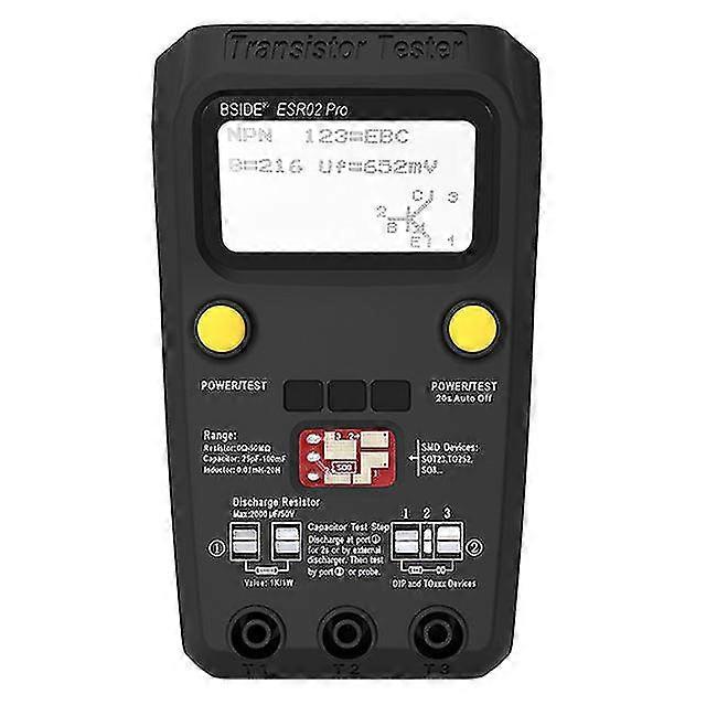 Multi-purpose transistor esr/smd tester esr02pro smart diode triode capacitance resistor meter lcd meter mos/pnp/npn test