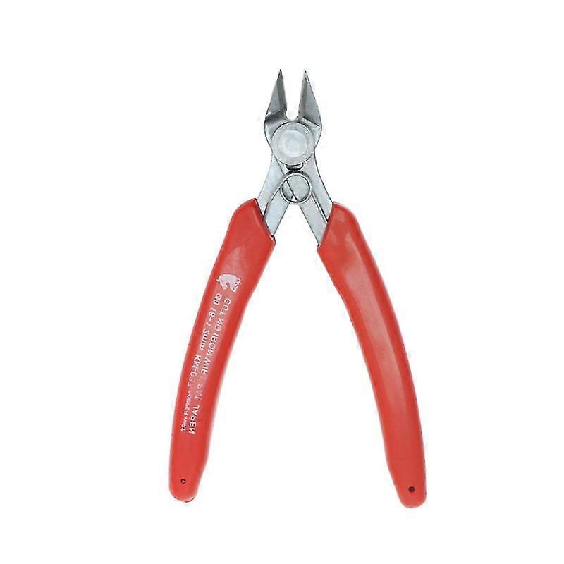 High Leverage Angled Pliers Carbon Steel Handheld Diagonal Cutters Handle Wire Cable Cutter Side Snips Flush Plier (Red)