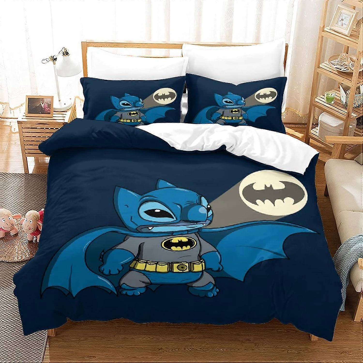 Stitch Duvet Cover Set for Kids Teens, Bedroom, D Lilo & Stitch Bedding, Themed Bedspread, Bedding Set with Firmness 135*200 CM