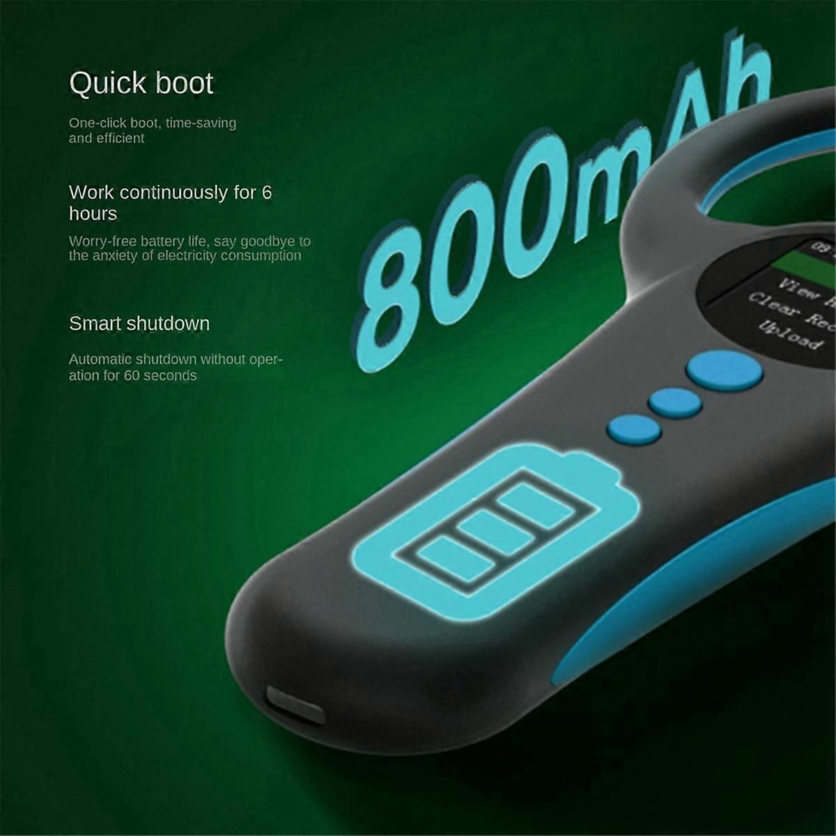 Black Animal Chip Reader 134.2/125KHz Dual Frequency Stores 800 Data Color Screen for Cats Dogs and Livestock