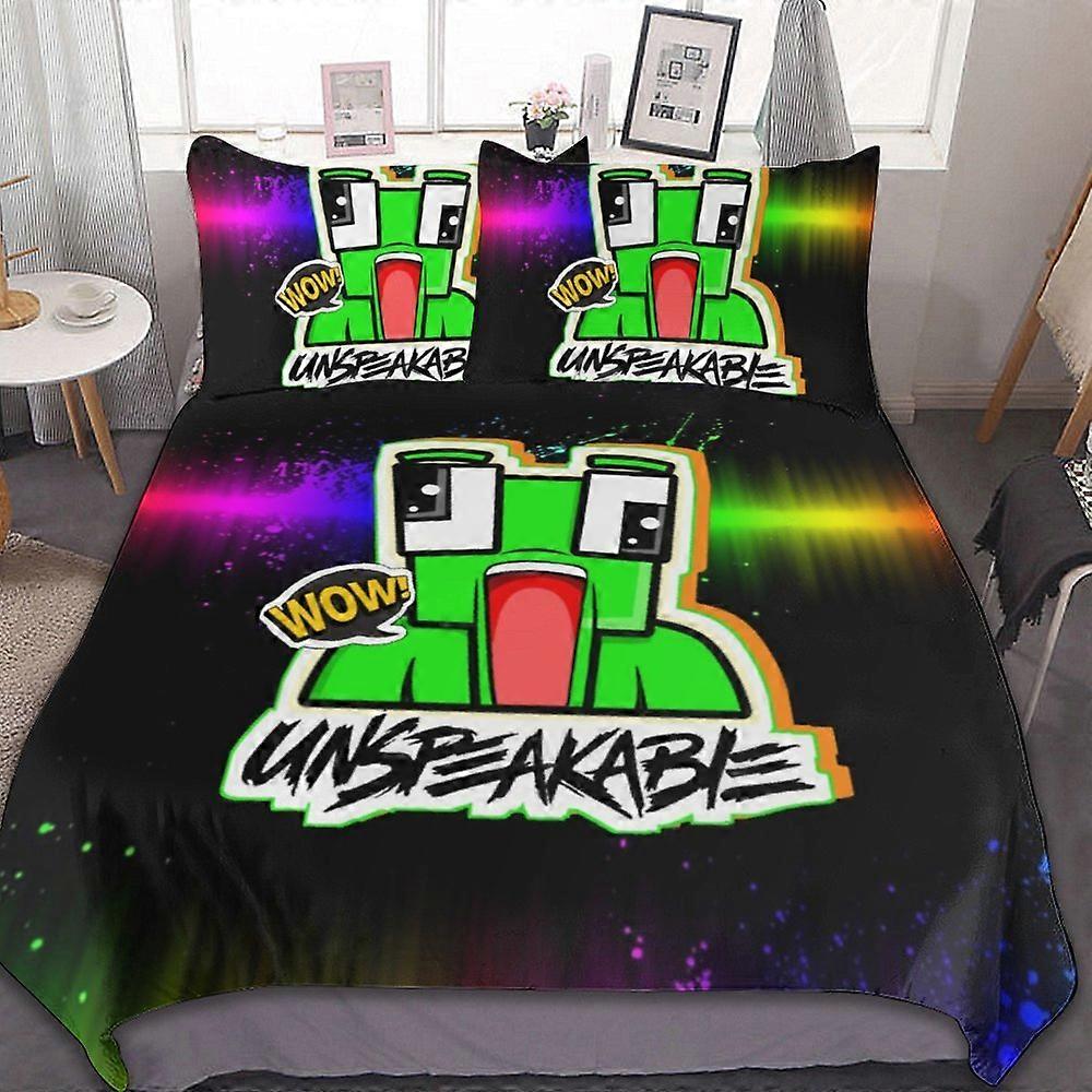 d202 Capa de edredão de cama conjunto de crianças, conjunto de capa de edredom indescritível com 1 capa de edredão e 2 fronhas 3 PCS conjunto de cama fv202