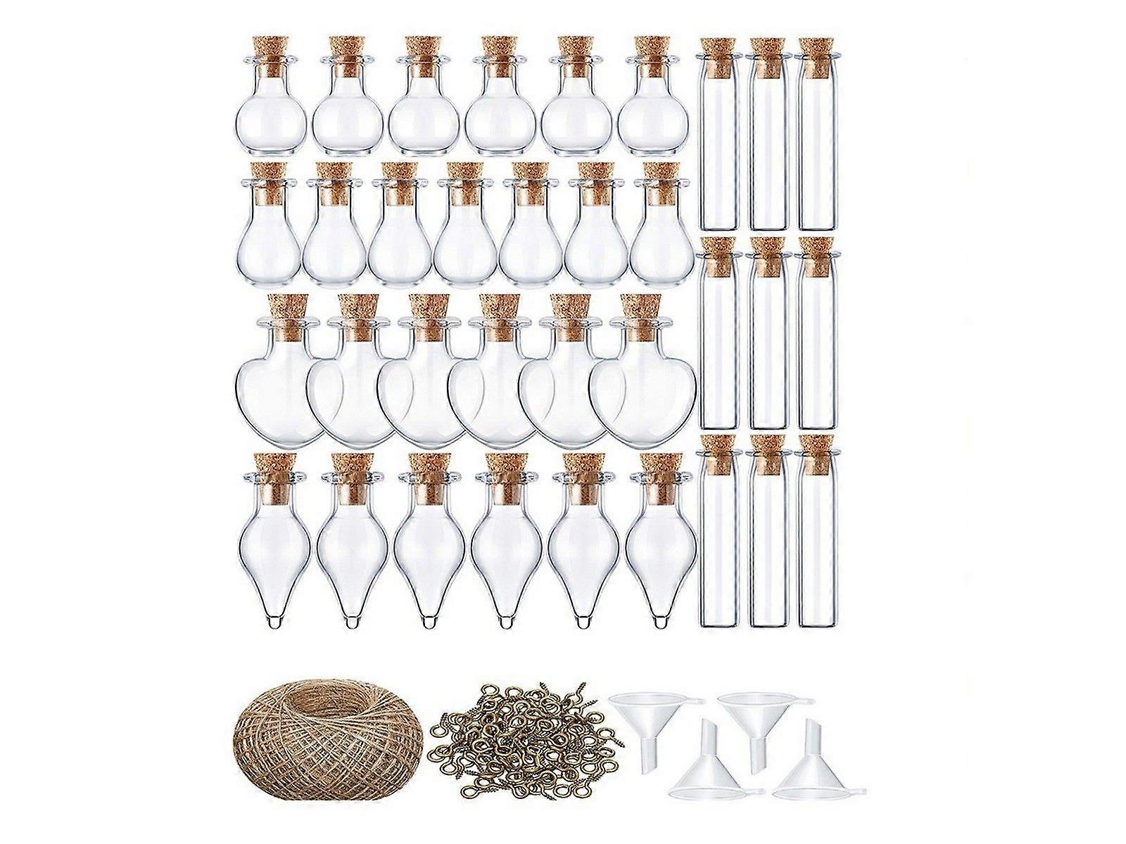 50Pcs Mini Jars with Cork Stopper DIY Tiny Wishing Bottles Message Bottle Set 3