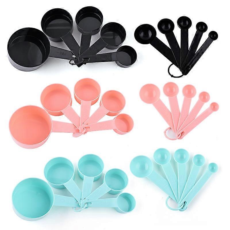 3 Piece Plastic Measuring Cups Measuring Spoon Set 10 Piece Set Baking Weighing Tools with Graduated Measurement Plastic Cups Measuring Spoons Set,202