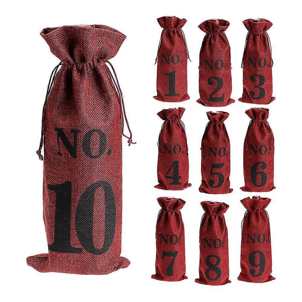 1 to 10 Burlap Wine Bags Blind Wine Tasting,Wine Bags Wedding Table Numbers,Wine Tasting Bags,Party
