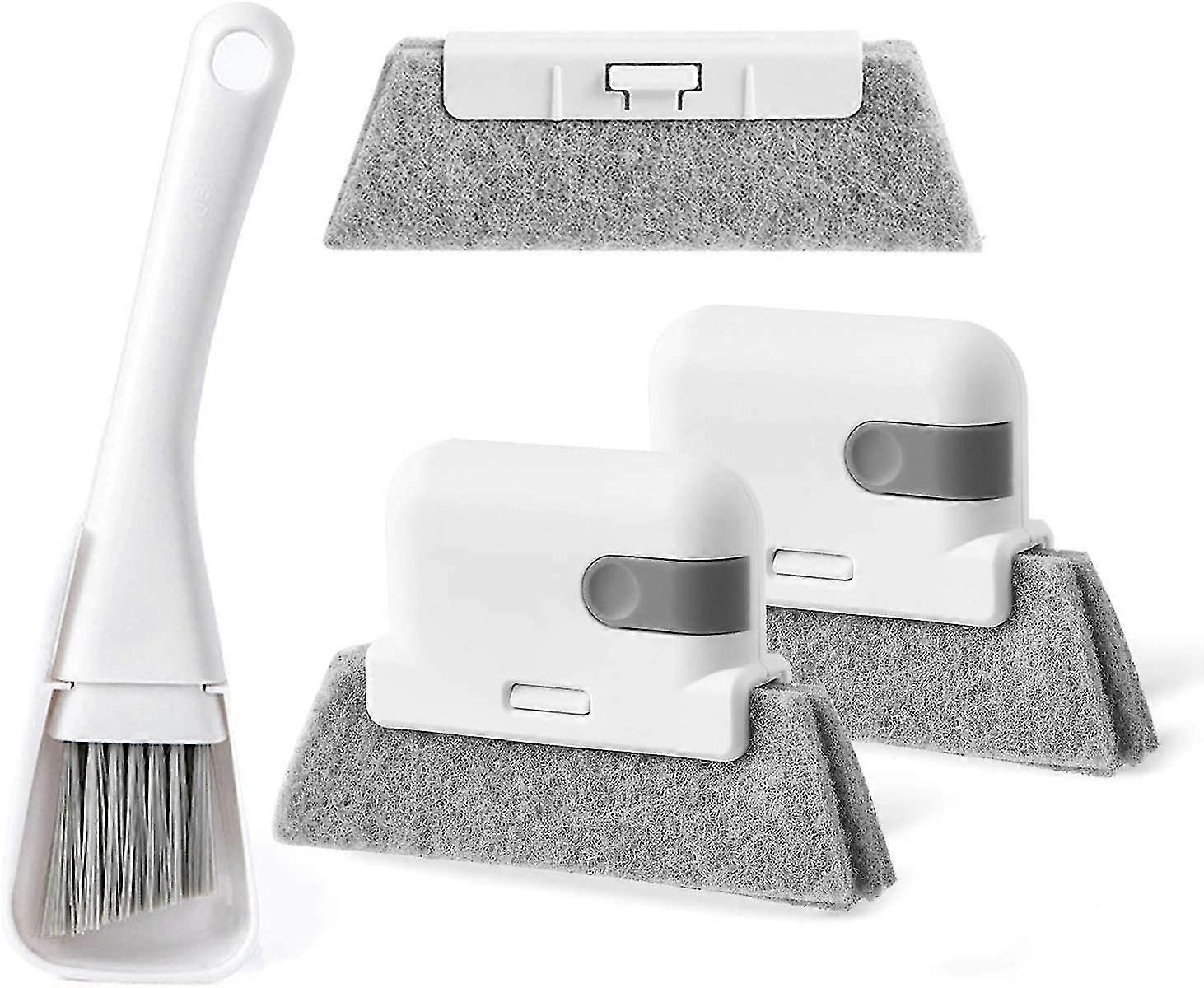 4pcs Cleaning Window Brush Set With Crevice Brush, Window Sill Cleaner Tool fq