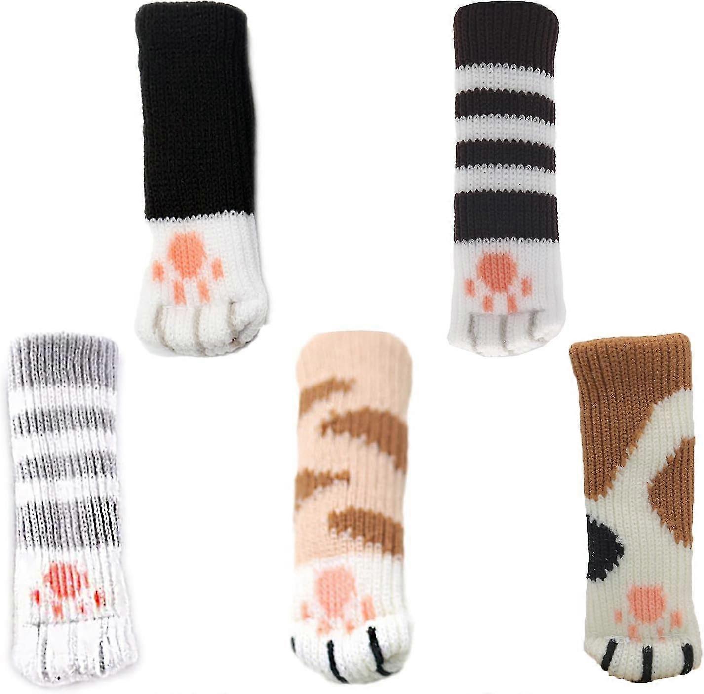 حزمة من 20 كرسي الجوارب ، 5 أنماط ، جوارب الأثاث محبوك ، القط ، المضادة للخدش ، الجوارب كرسي المضادة للضوضاء ، حماية الأرضيات للمكتب ، أريكة ، السرير ، الباب هان