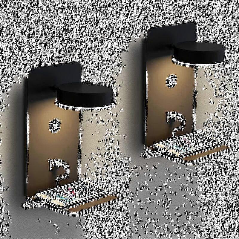 2 Pack Led Indoor Wall Light With Usb Port: 12w Tricolor Dimmable Modern Wall Lamp With Switch, Wall Reading Light, 330 Rotatable Bedside Lamp Lightin