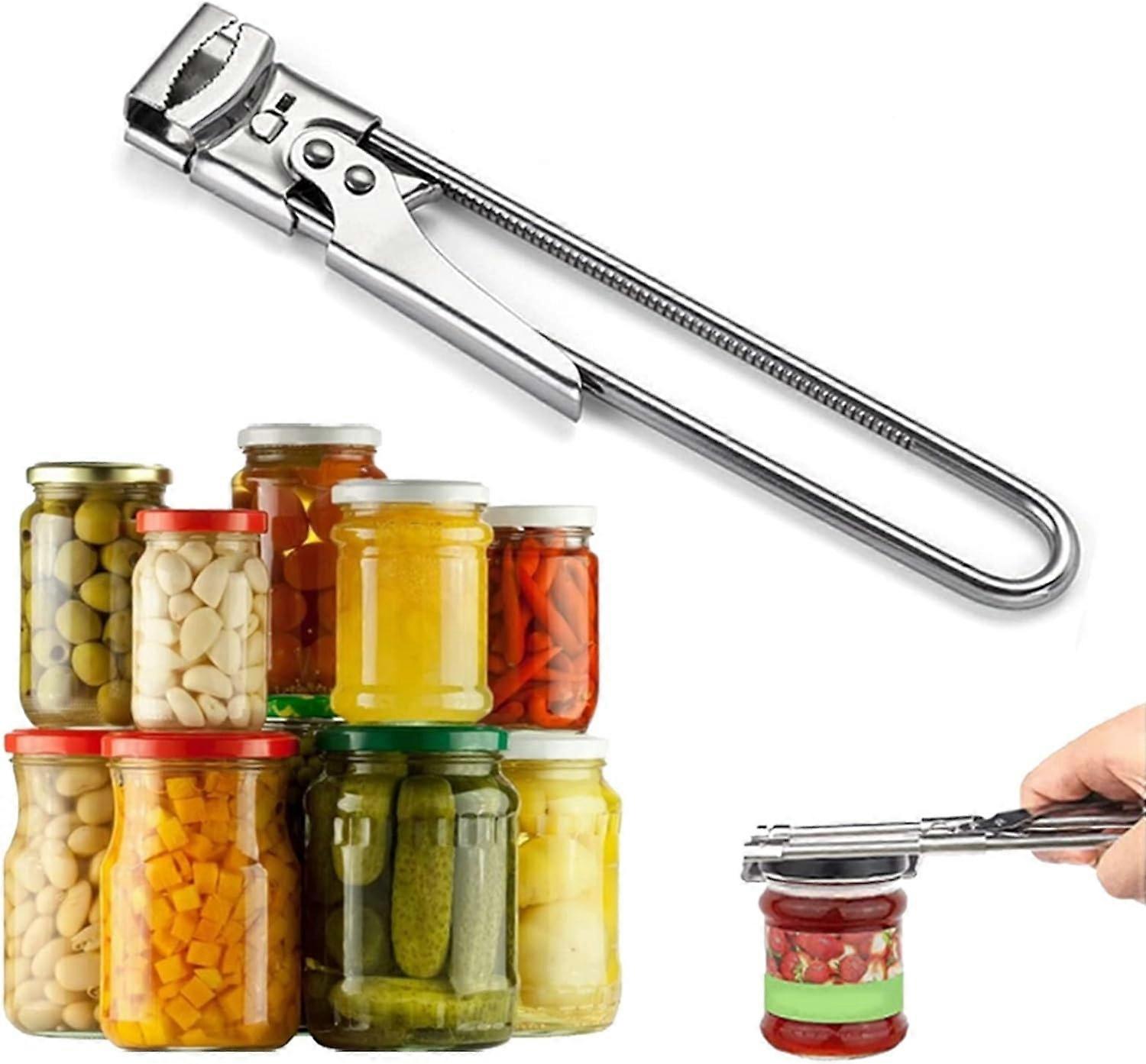 Adjustable Jar Opener Stainless Steel Jar Opener Non-Slip Multi-Function Can Opener Suitable for the Elderly and People with Weaker Hands