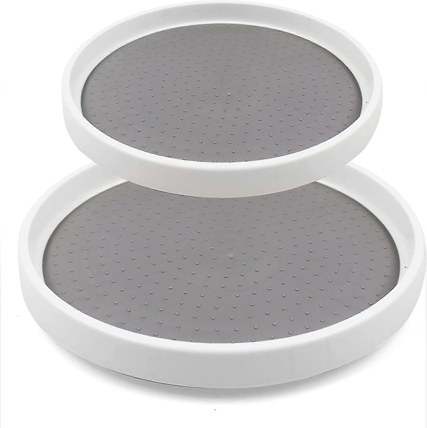 2pcs Spice Rack, Spice Turntable, Spice Rack Cupboard, Plastic Spice Turntable Condiments Kitchen Storage, Kitchen, Fridge, Round Tray