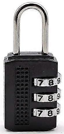 Keyless 3-digit combination padlock easy to set up your own combination padlock for mini box,  black.