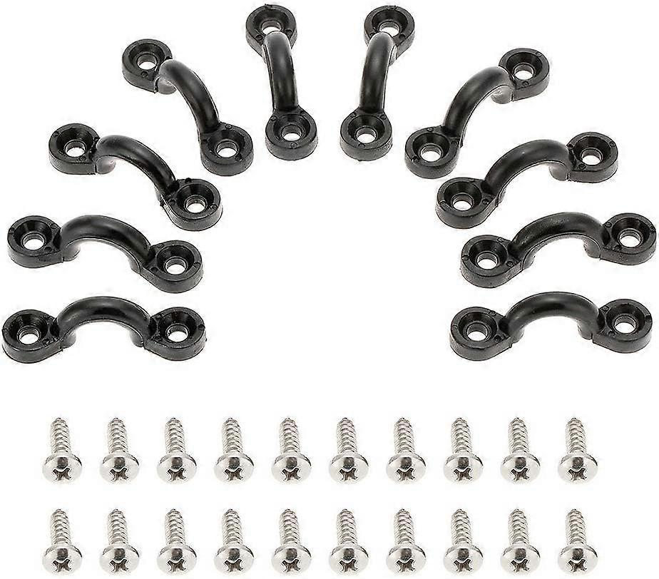 10 nylon bungee deck loops to fasten the eyelet strap 20 screws, suitable for boat kayak deck rigging kits