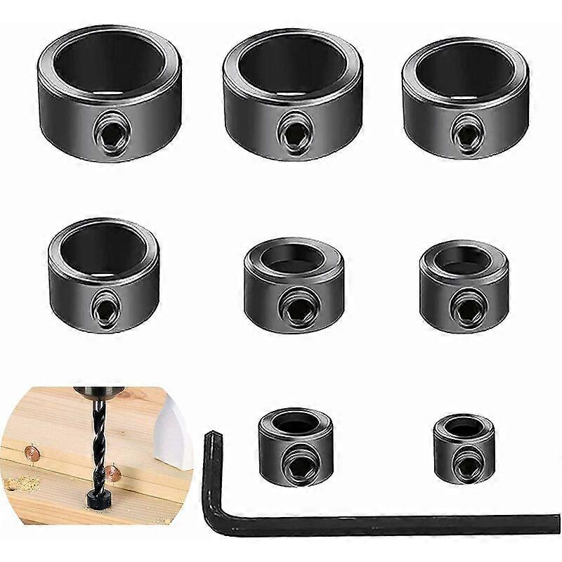 8pcs Positioner Collars,Depth Stop Ring Positioner,Depth Stop Drill Bit,M3-M16