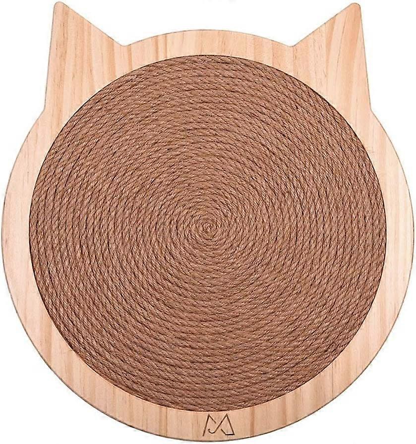 Cat Shaped Scratching Mat with Suction Cup Solid Wood Cat Toy