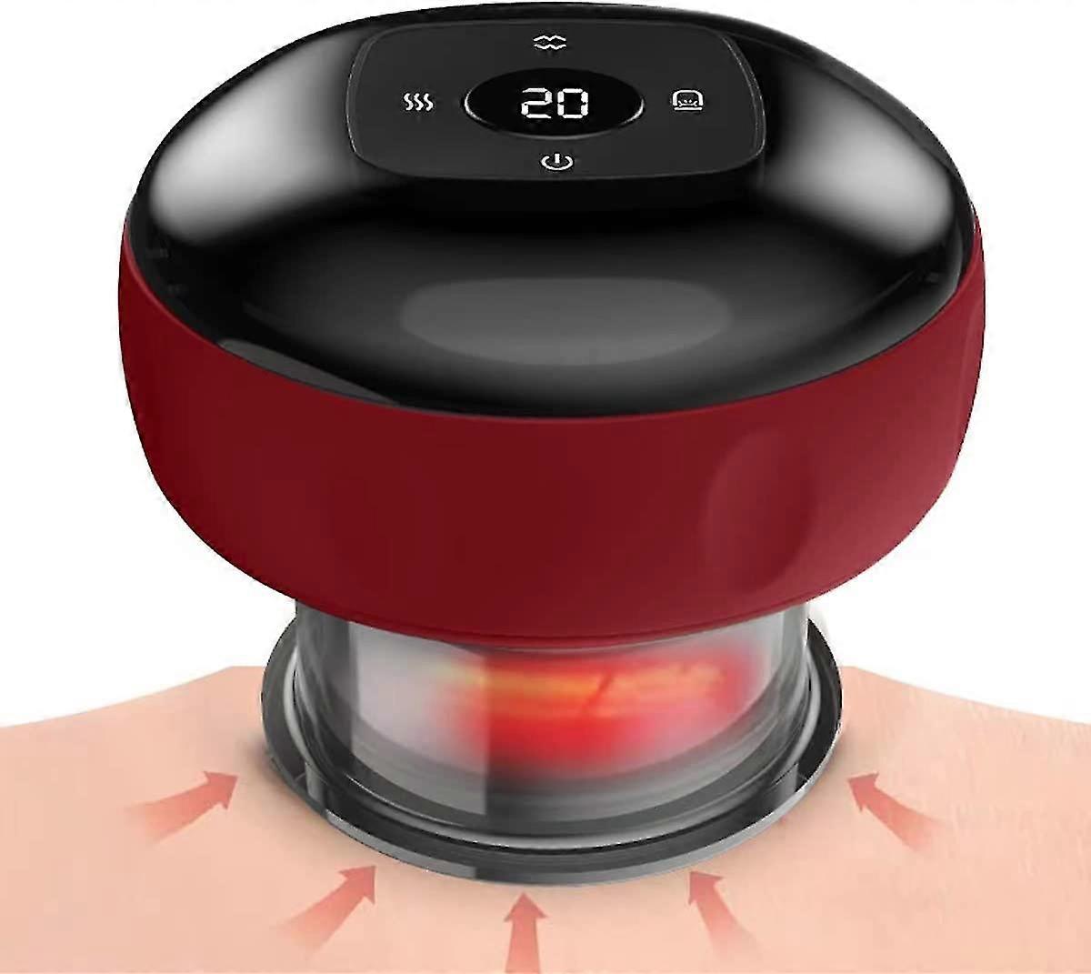 Electric Cupping Massager With Red Light Vibration Rechargeable Cupping Device