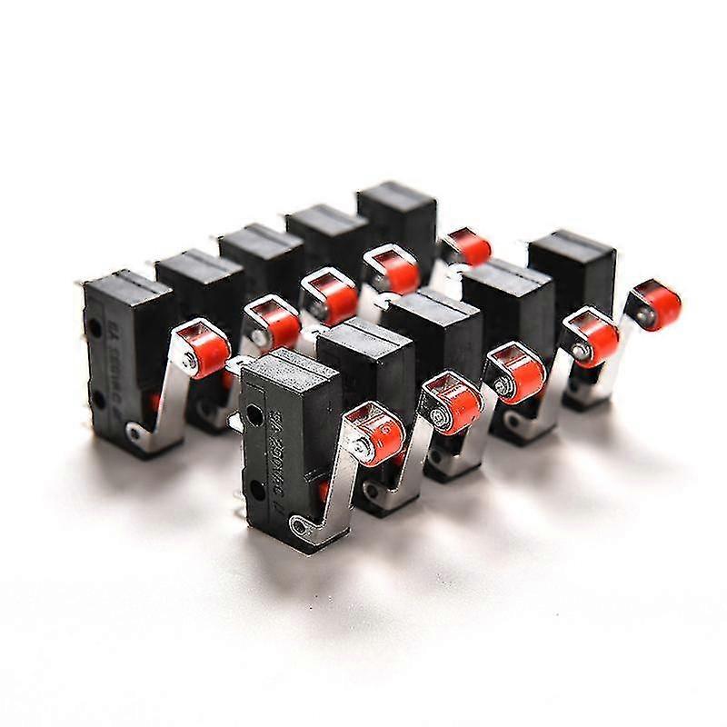 10pcs Micro Roller Lever Arm Open Close Limit Switch Kw12-3 Pcb Microswitch