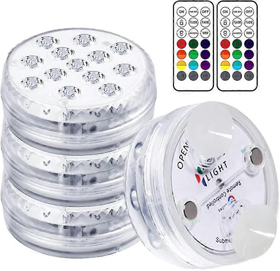 4 Pack Submersible Led Lights Waterproof Pool Lights For Vase