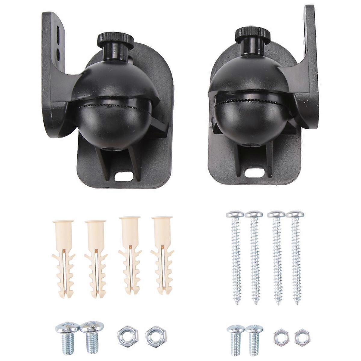 Universal Rotatable Speaker Wall Mount Stand Bracket 1 Pair Black