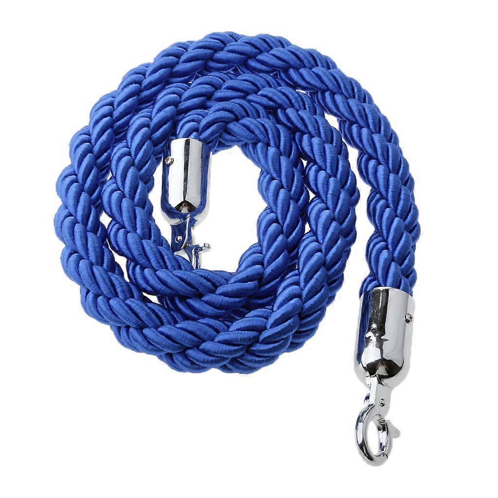 59 Inches Twisted Barrier Rope Queue Crowd Control for Posts Stands Blue