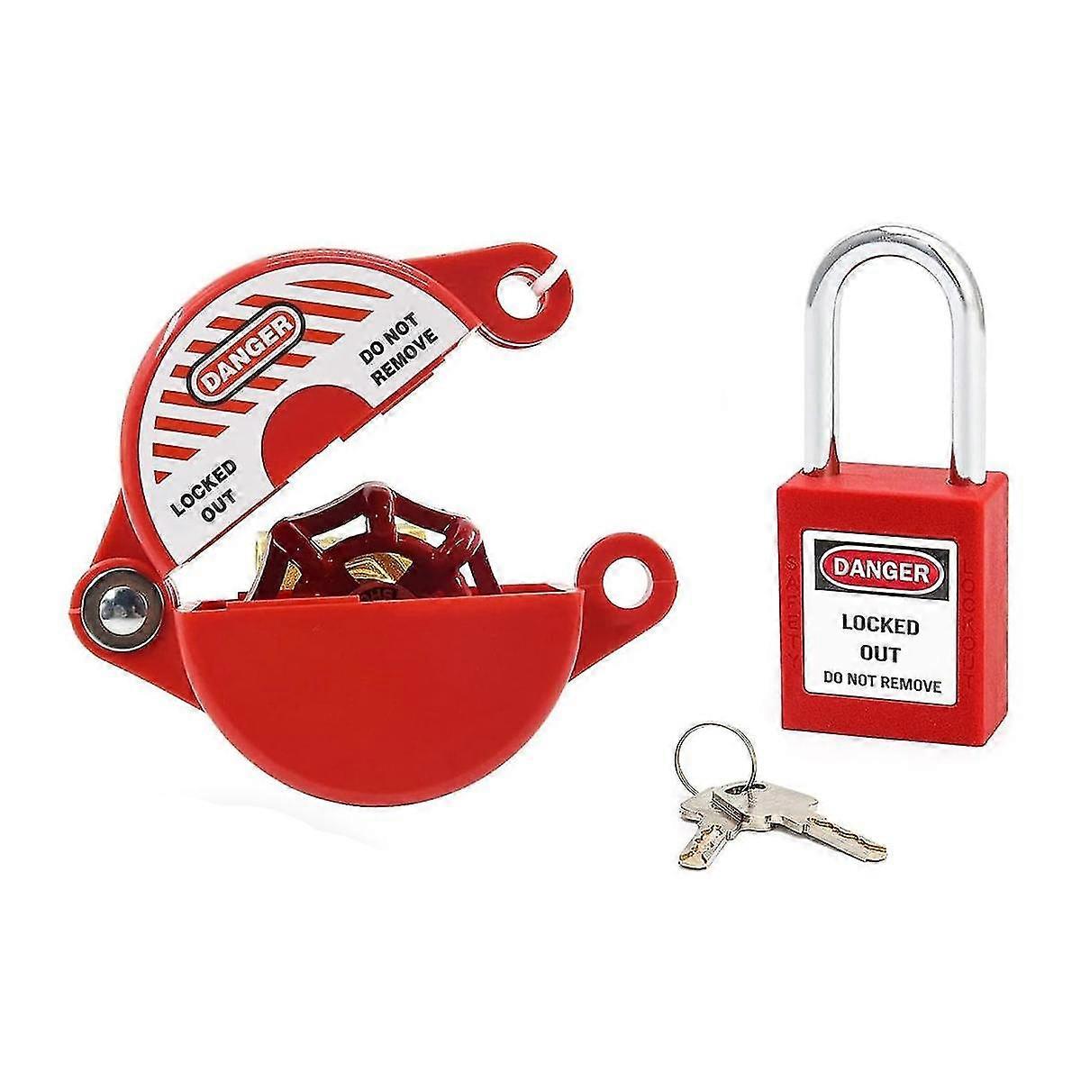 قفل صنبور خارجي مع قفل أمان - قفل حنفية المياه ، قفل مريلة خرطوم ل 1 إلى 2-1 / 2 بوصة مقابض صمام ضياء ، صنبور