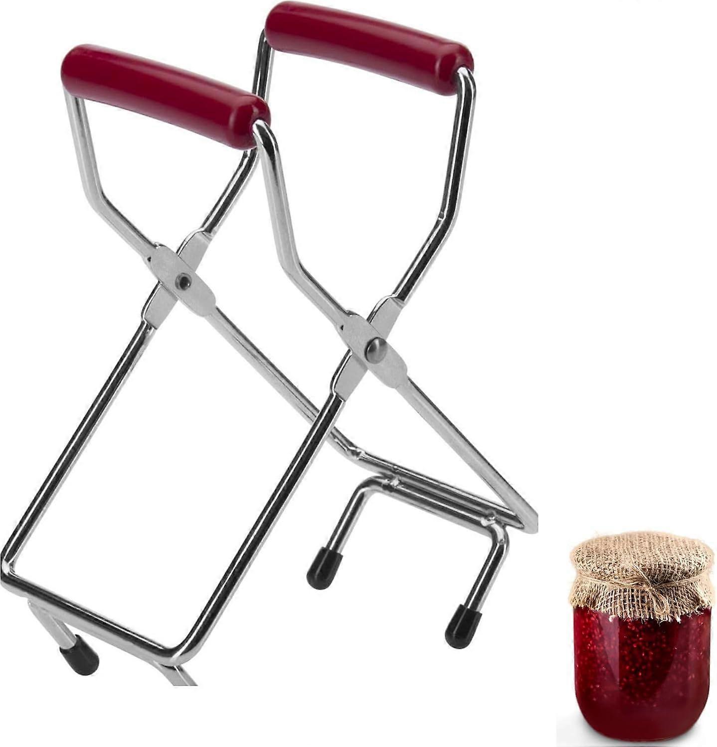 Preserving Jar Tongs, for Jars up to 19 cm in diameter, Steel/chrome-plated plastic, Silver/red