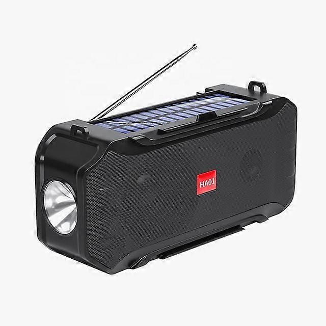 HA01 Belt Outdoor Solar Powered Wireless Speaker Solar Charging Bluetooth Speakers with FM Radio Flashlight TF Card U Disk