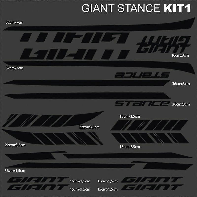 Frame Sticker GIANT KIT1 G-14 for MTB Mountain Bike Road Bike Bicycle Cycling Decals KIT 1