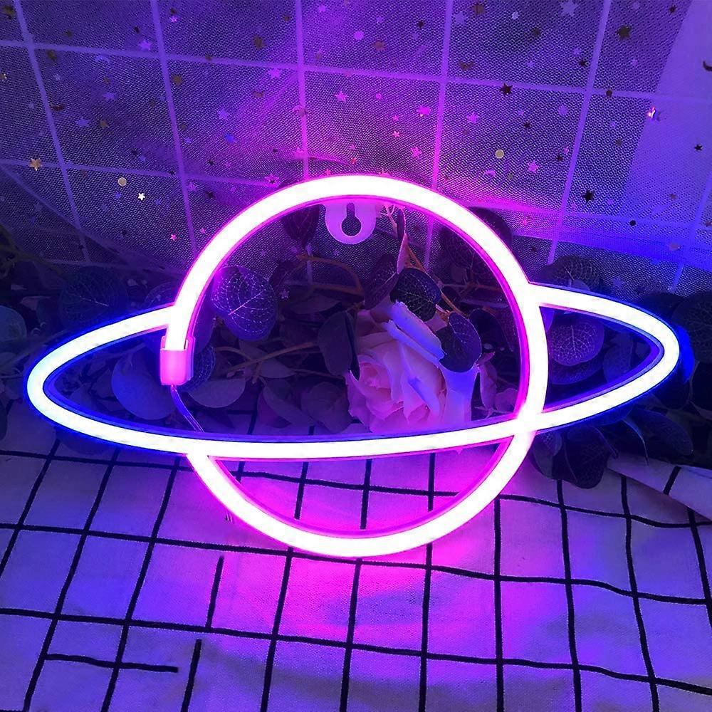 Neon Signs-Planet Neon Sign|Led Neon Light neon Wall Signs,Pink&Blue