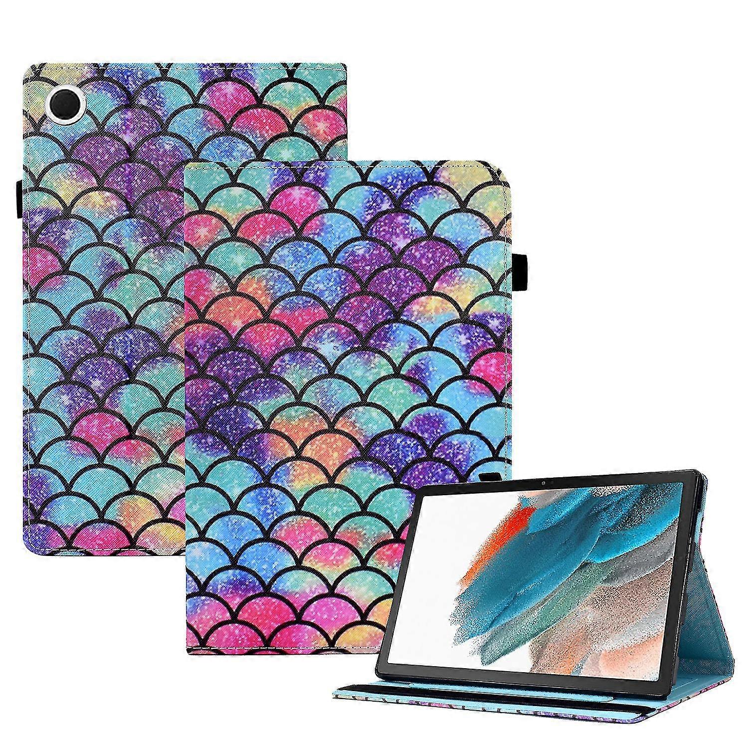 For Samsung Galaxy Tab A8 10.5 (2021) / (2022) Anti-scratch Tablet Stand Case Pattern Printing Leather Cover With Elastic Band