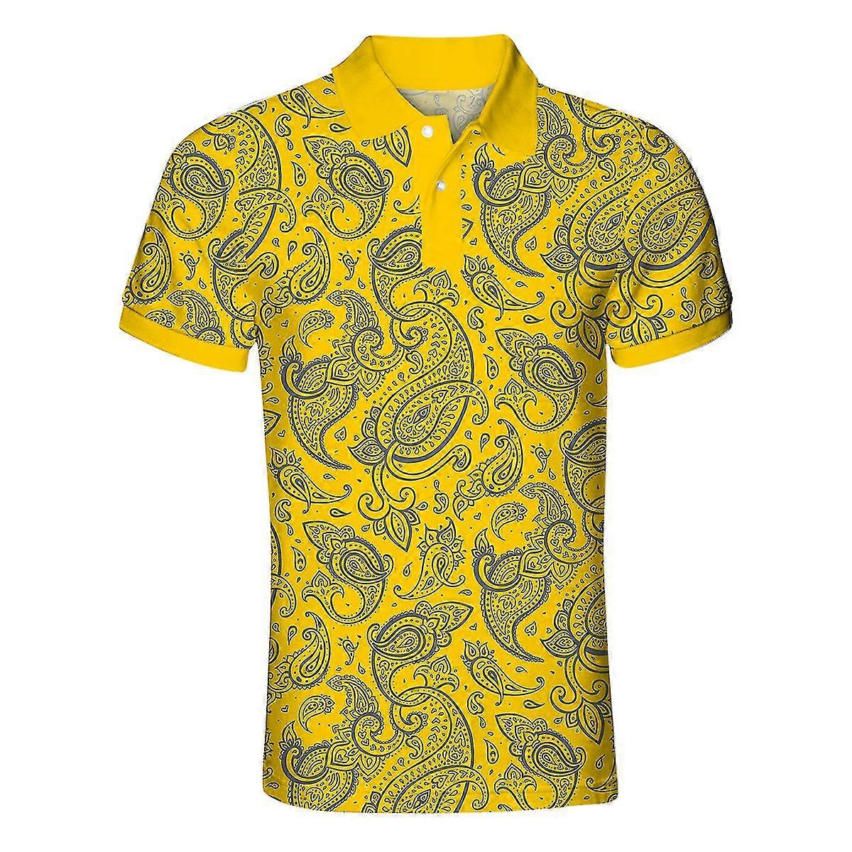 VAWAN Mens Elegant Printed Golf Polo Shirt Fruugo QA