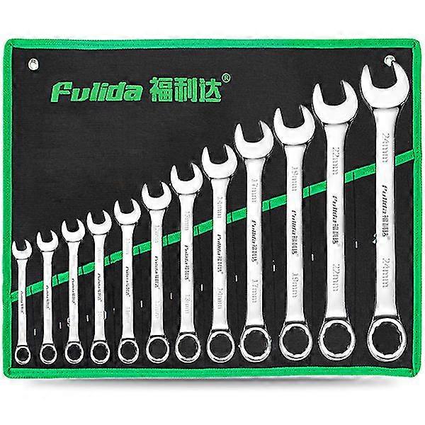 12pcs Combination Spanner Set Metric 6-24mm Soft Grip With Storage Bag