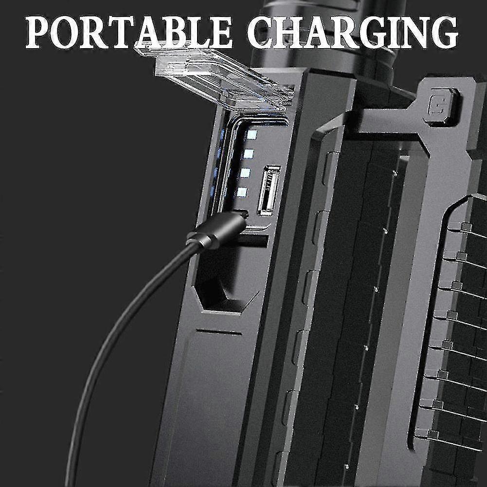 Rechargeable Handheld Spotlights Flashlight with Rack Sturdy Waterproof Searchlights for Night Working