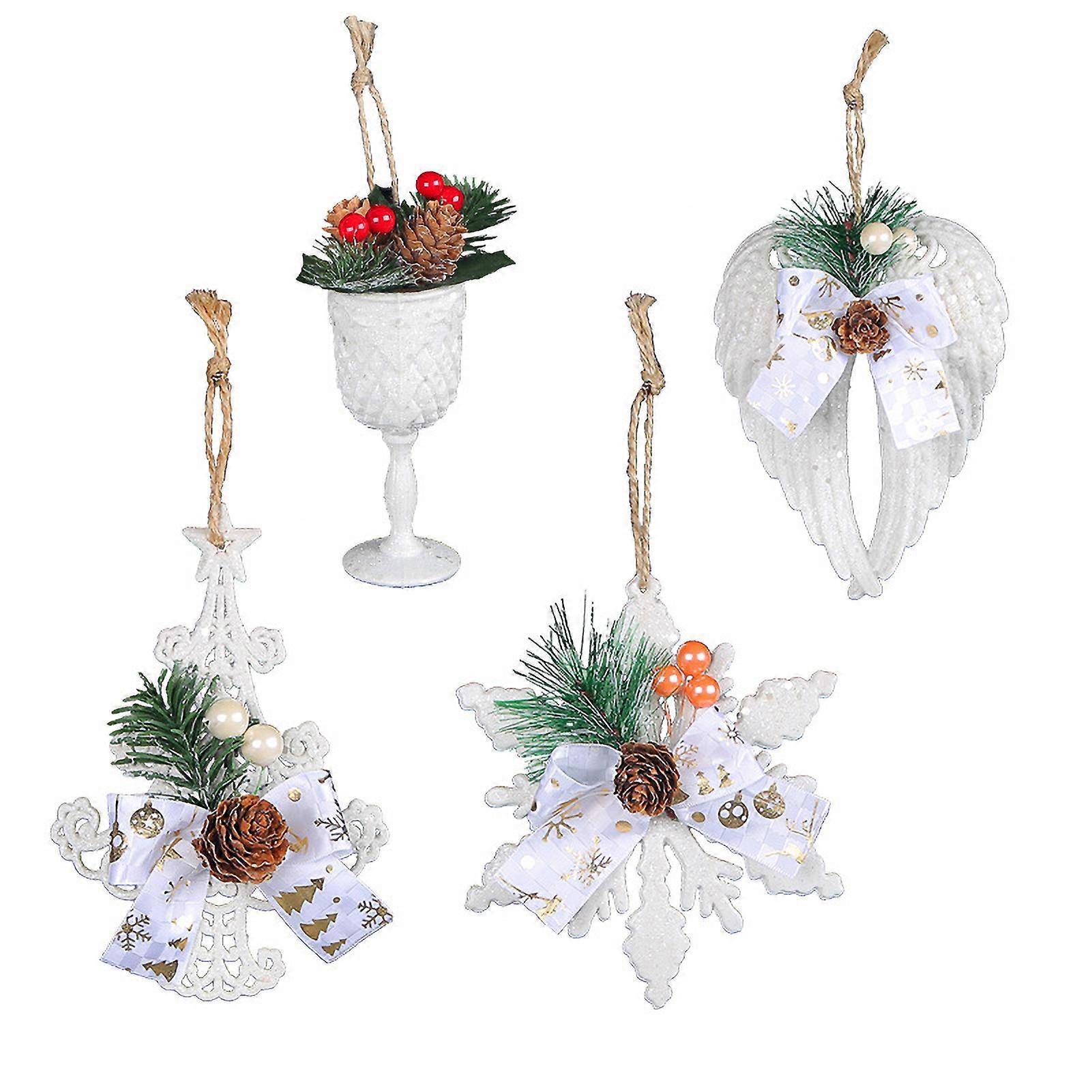 4szt Choinka Szyszki Ozdoby Płatek śniegu Skrzydło Anioła Kieliszek do wina Jagody Zima Kraina Czarów Wisiorek Rzemiosło