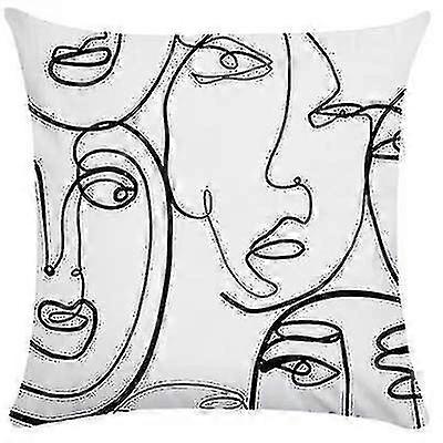 2 stks Nordic kussensloop ins lichte luxe stijl kussensloop retro kunst abstract kussen sofa rugleuning 45 cm (kussen kern niet inbegrepen) stijl 3
