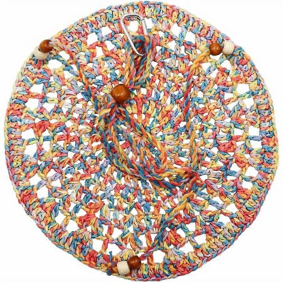 1pc Cotton Woven Lizard Hammock, Pet Resting Swing Bed, Adjustable Hanging Nest For Reptiles And Amphibians With Quality Hook And Beaded Accents