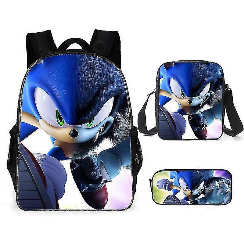 Sonic School Bag Three-piece Student School Bag