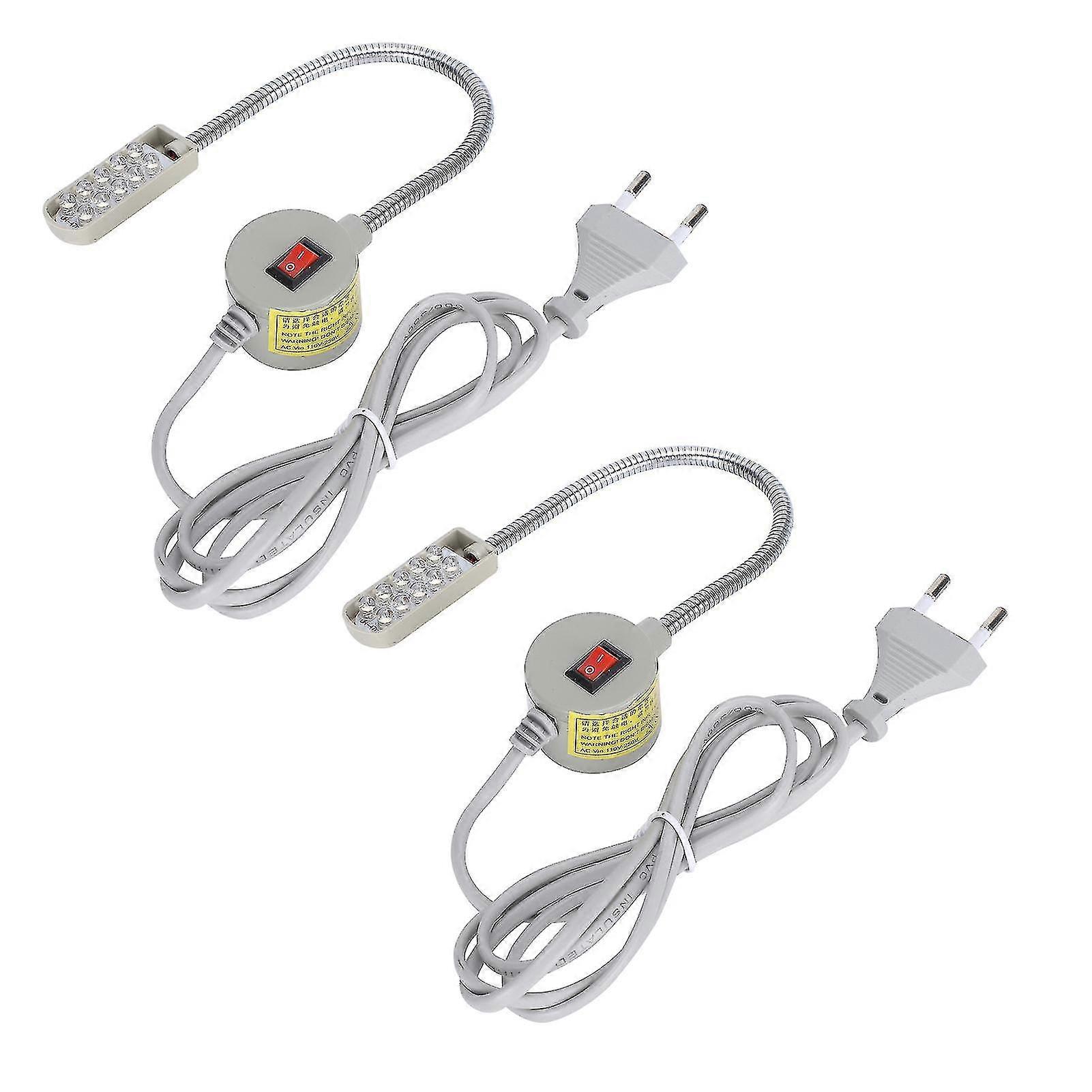 LED Sewing Machine Light with Magnetic Base - 2pcs, Flexible Work Sewing Light, 110-220V EU Plug