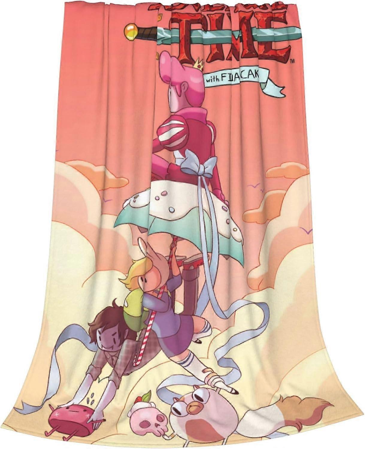Cartoon Adventure Time Ultra-Soft Throw Blanket Cobertor de lã quente Cobertor de flanela para sofá-cama Sofá Quarto Bedding-1612