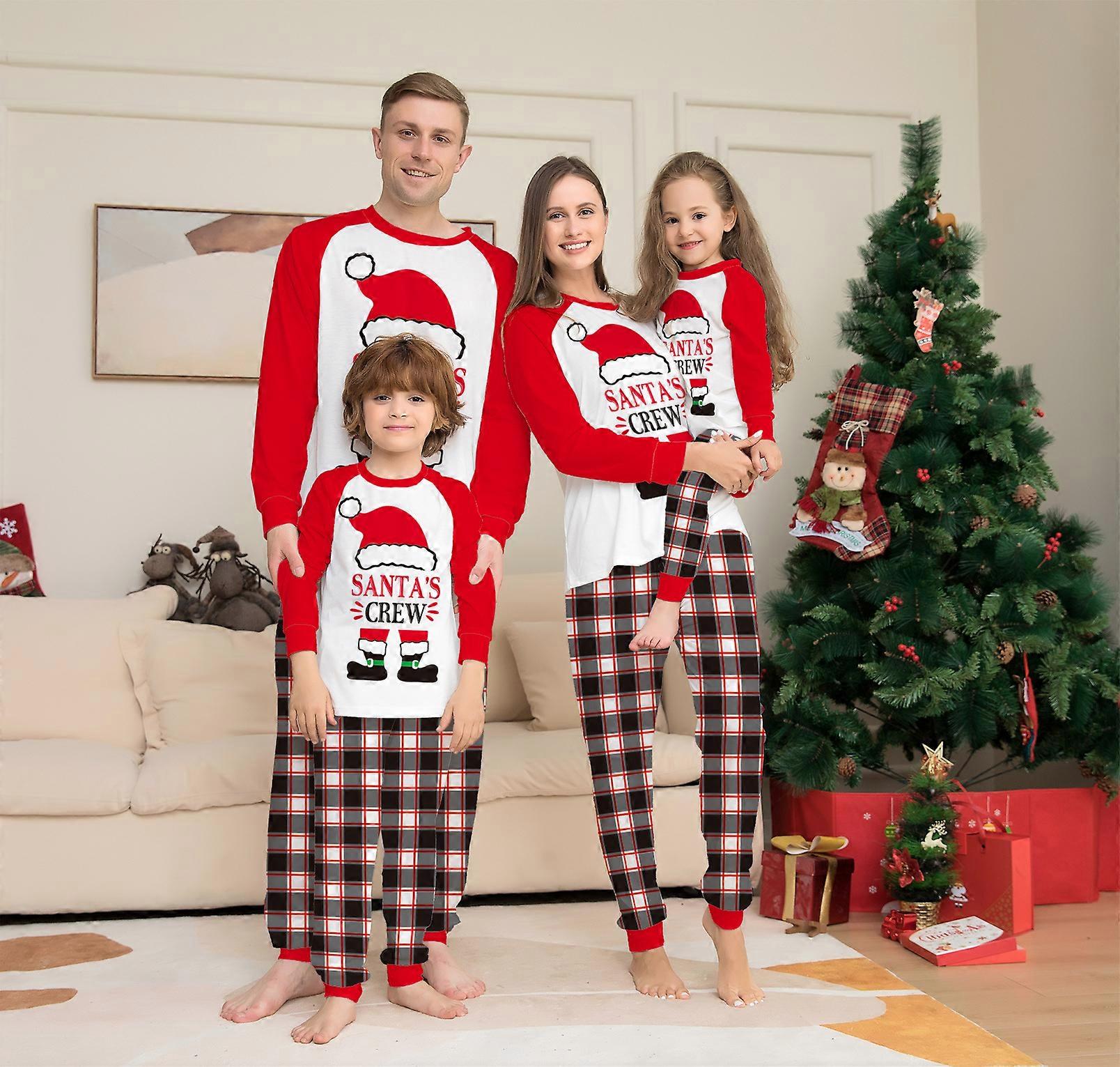 Julepyjamas Jul Familier Pyjamas Sæt Jul forældre-barn tøj stil 9