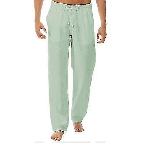 Men's Drawstring Loose Linen Pants, Lounge Trousers Pajamas