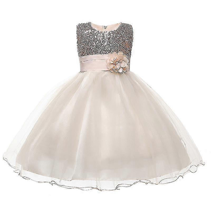 Kız Elbiseler Payetli Çiçek Parti Elbisesi Nedime Gelinlik Tül Balo Elbisesi