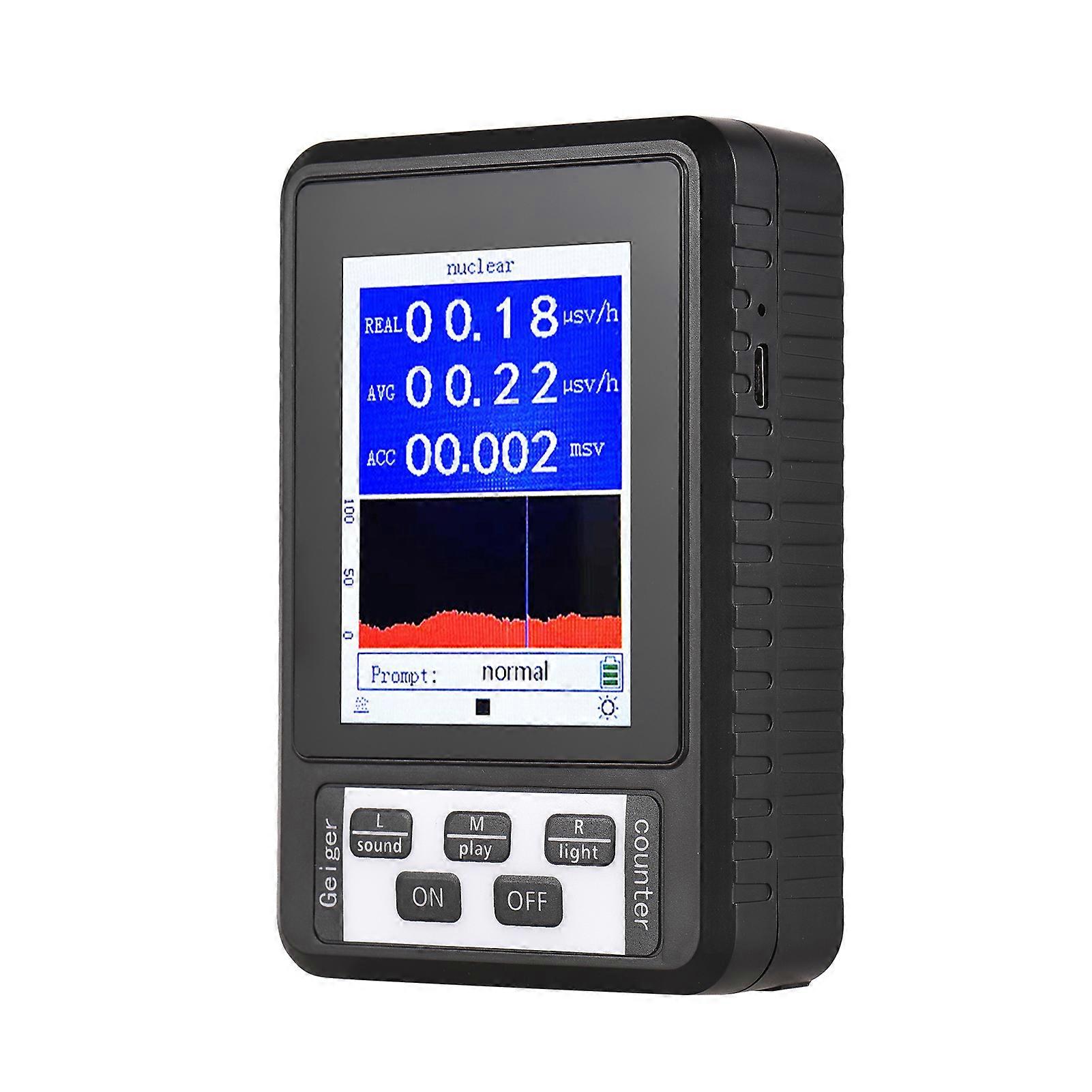 2.8-inch LCD Digital Geiger Counter Geiger Nuclear Radiation Detector Multifunctional   and X rays Ionizing Radiation Tester