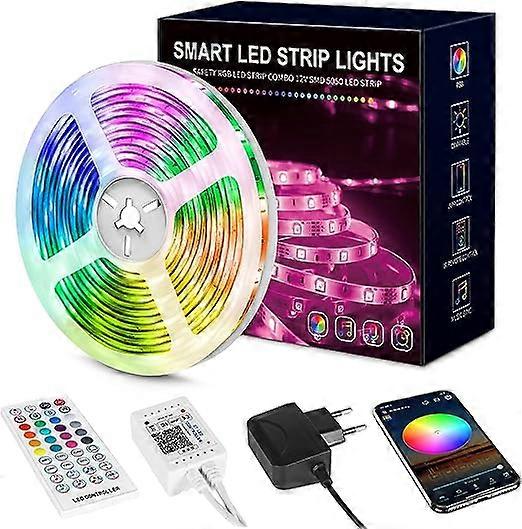 15m Led Strip, 54 Waterproof LightsLed Room Multicolor Led Strip 5050 RGB Led Light, Led Strip with Remote ControlBluetooth App to Control the Led Str
