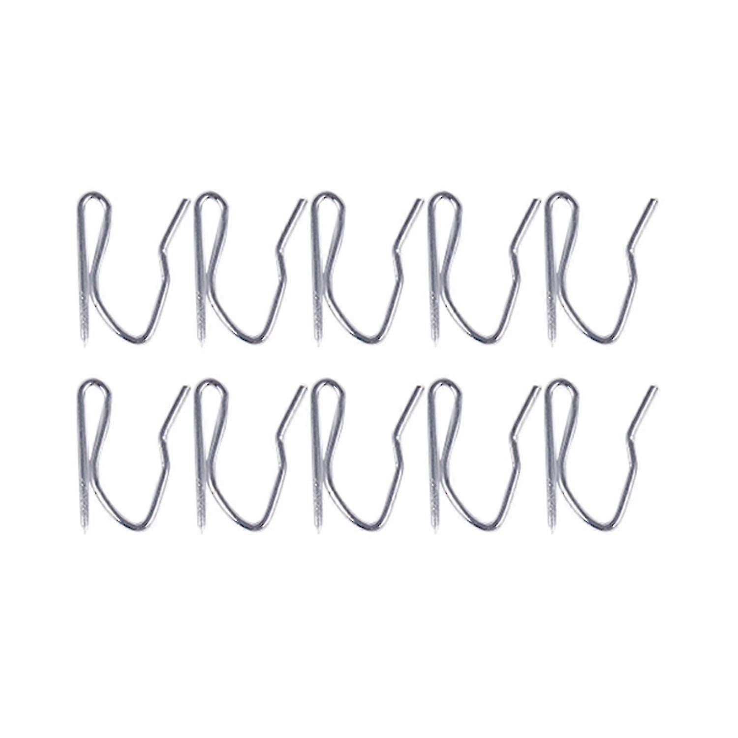 10pcs Curtain Drapery Pin Hooks - Silvery-y