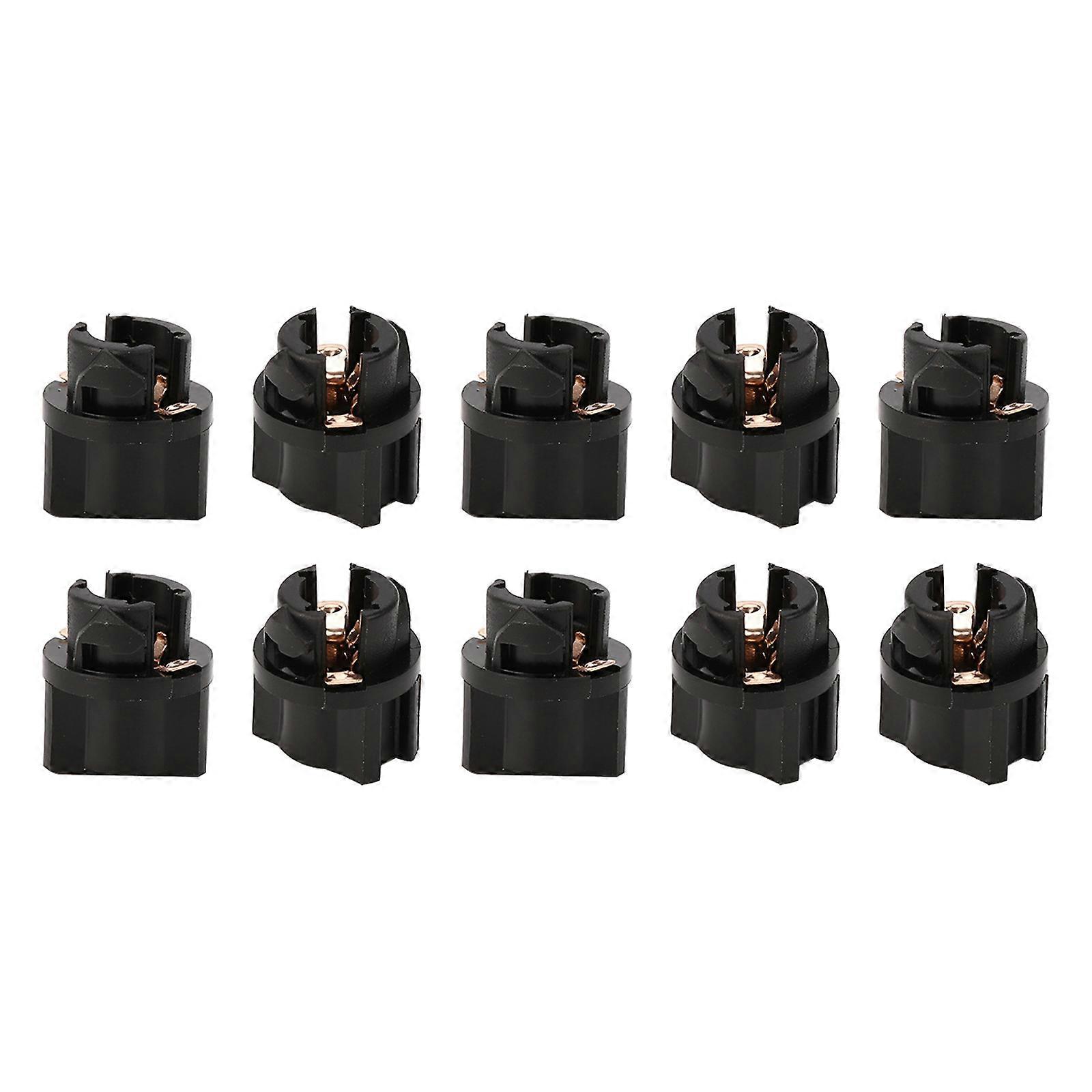 T5 Bulb Holder Twist Socket Wedge Dash Instrument Panel Cluster Indicator 10pcs