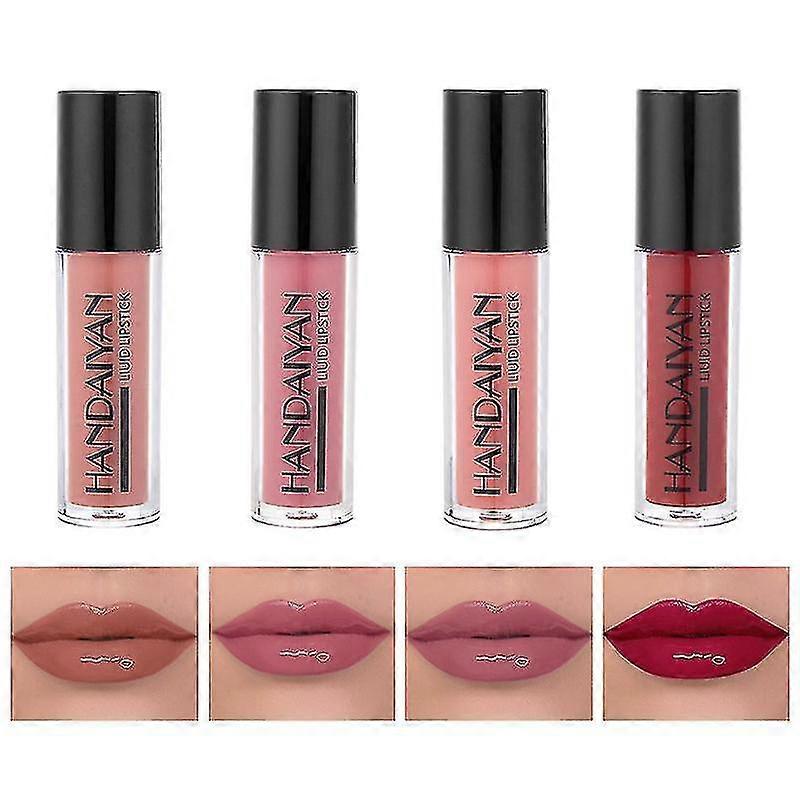 4pcs/set Matte Lip Gloss Set Liquid Lipstick Waterproof Long Lasting