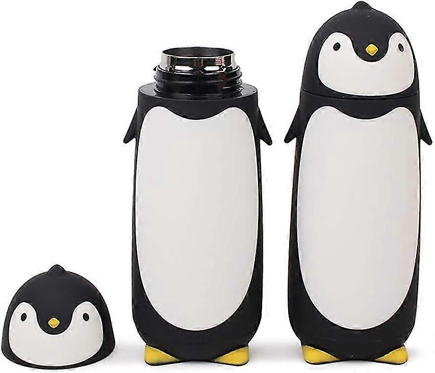 2 adet Penguen Paslanmaz Çelik Vakum Termos Seyahat Kupa Çay Su Şişesi Kahve Şişesi