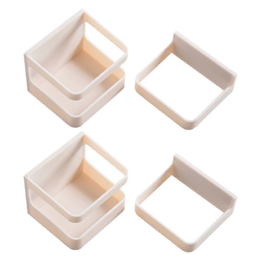 2Pcs Creative Umbrella Rack Wall-mounted Shelf Drain Storage Stand (Beige)