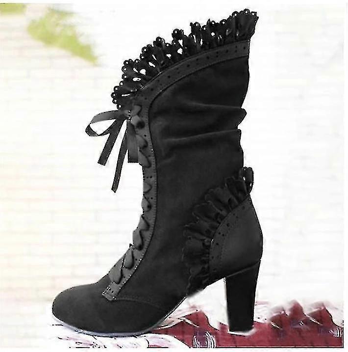 High Heel Boots Women Steampunk Women Sexy Leather Suede Boots Autumn