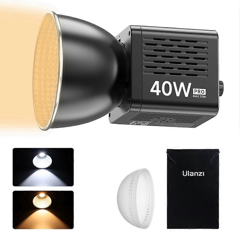 40W Pro LED Video Light Dual Color Temperature 2500K-6500K Portable Spotlight with 3400mAh Battery