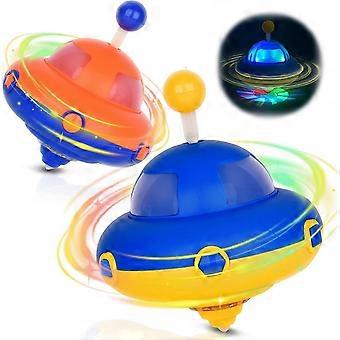 2Pack oplichtende tol voor kinderen - knipperend UFO roterend educatief speelgoed, sensorisch speelgoed voor peuters 3-4. Bedankjes voor verjaardagsfeestjes voor kinderen van 3+